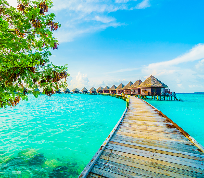 Beach huts Maldives