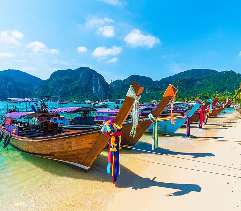 Boats on a beach in Phuket