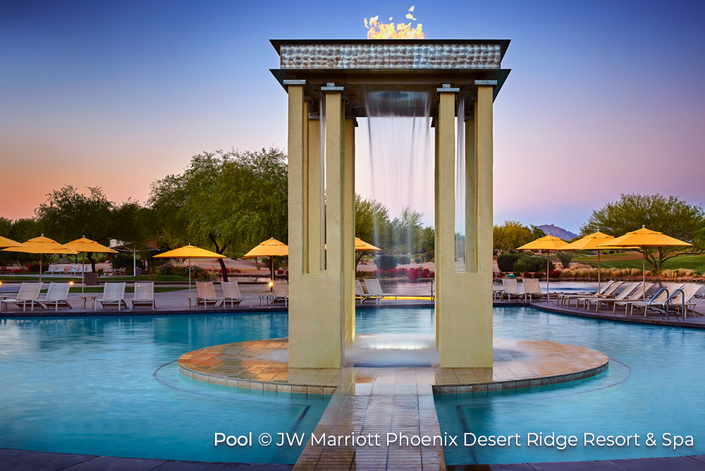 The pool at JW Marriott Phoenix Desert Ridge Resort & Spa, Phoenix Arizona. There's room to Explore in Phoenix.