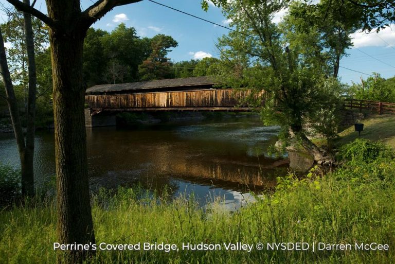 Perrine's Covered Bridge Credit to NYSDED and Darren McGee. 27Jan22