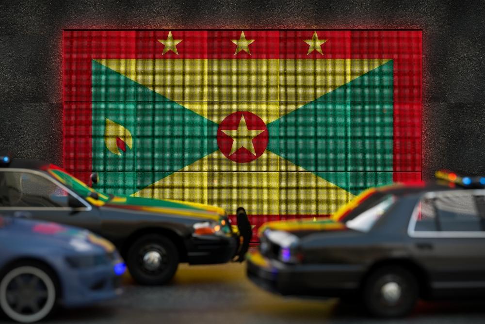 Grenada Flag and cars 14Jun22