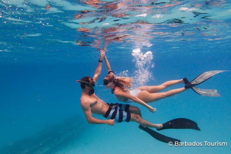 Snorkelling couple Barbados Tourism Marketing INC 02Sep22