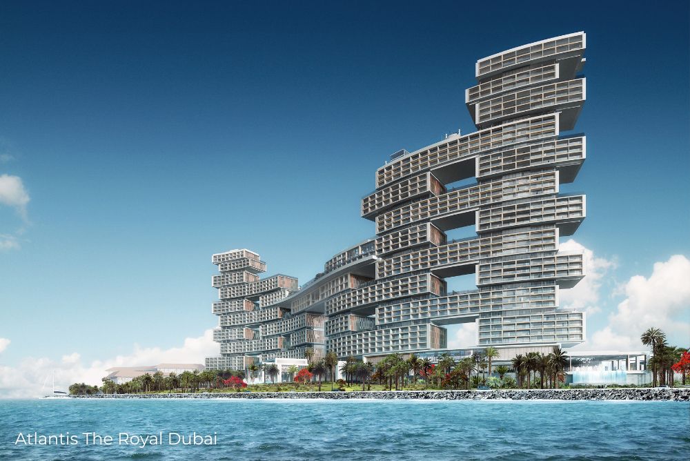 Lizzis Luxury Edit new luxury hotels Atlantis The Royal Dubai from ocean outdoor seating 16Nov22