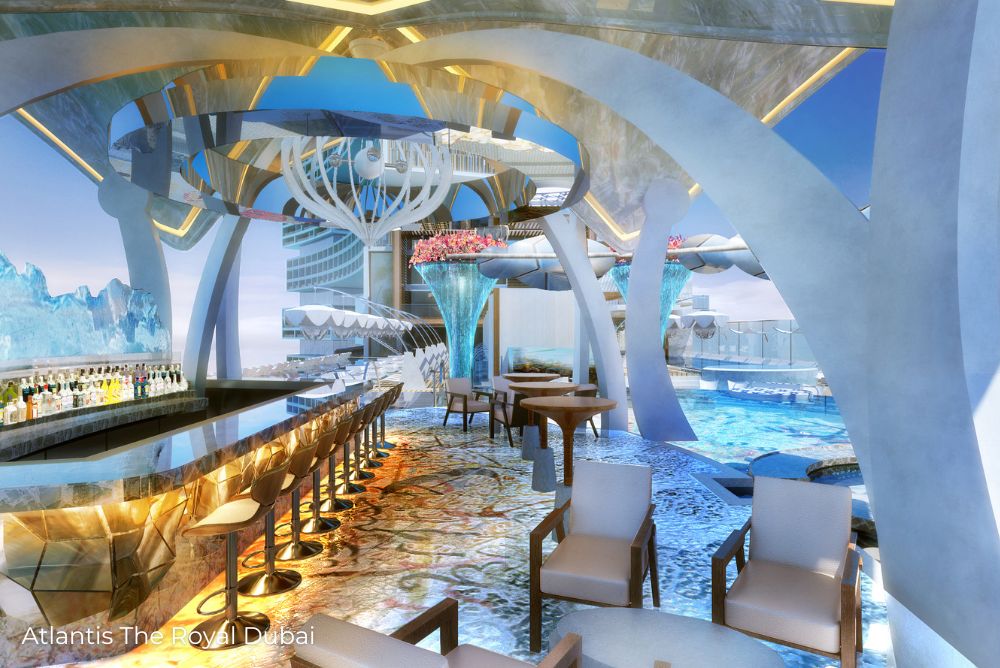 Lizzis Luxury Edit new luxury hotels bar Atlantis The Royal Dubai from ocean outdoor seating 16Nov22