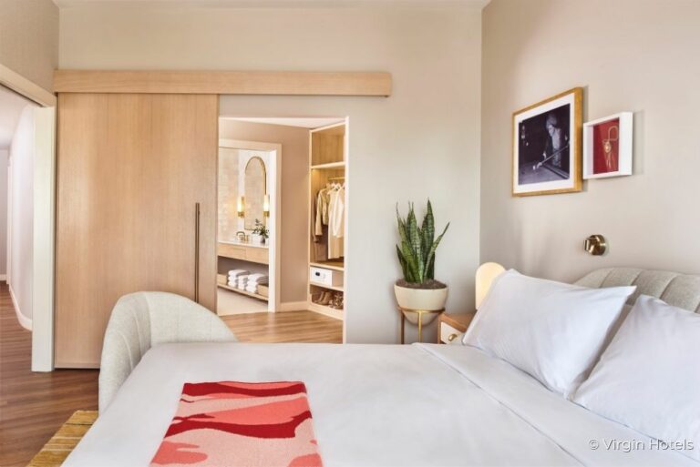 Bed, indoor plant, closet - Virgin Hotels 21Dec22