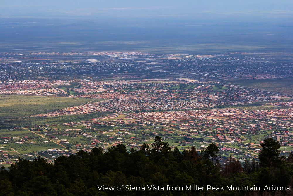 View of Sierra Vista from Miller peak 13Dec22