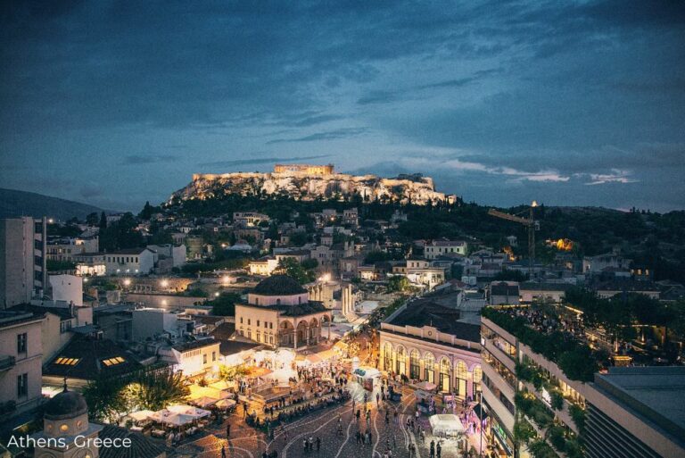 The wonders of Athens Athens skyline nightime, Greece 17May23