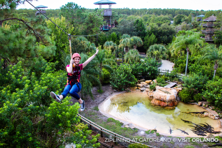 Ziplining at Gatorland Orlando Sustainable Florida 31May23