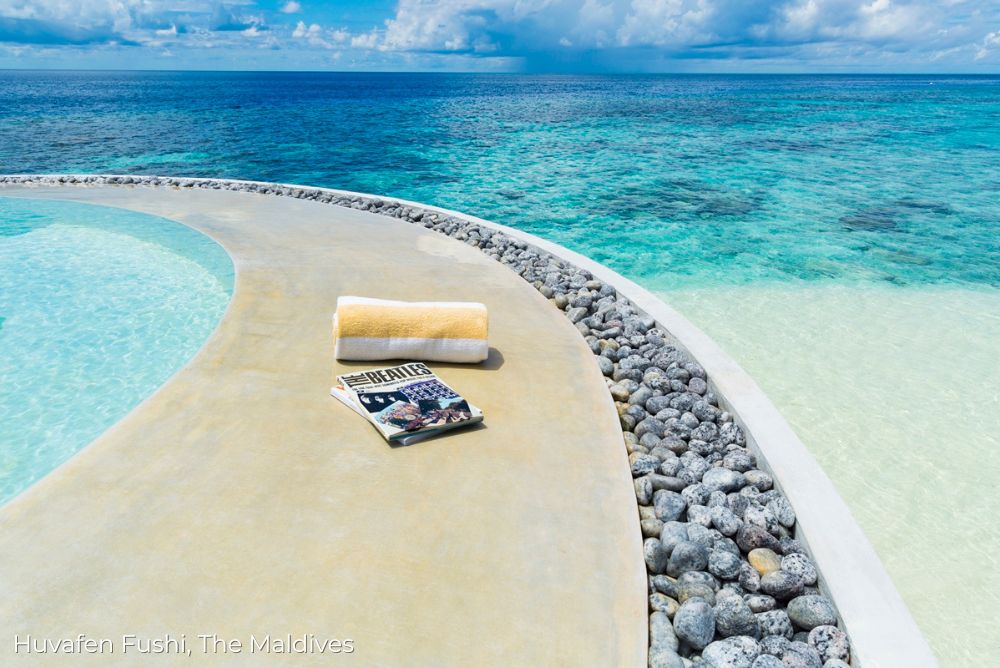 Lizzis Luxury Edit_ Fantastic Christmas Holiday Options Huvafen Fushi, the Maldives magazine towel ocean front pool 30Aug23