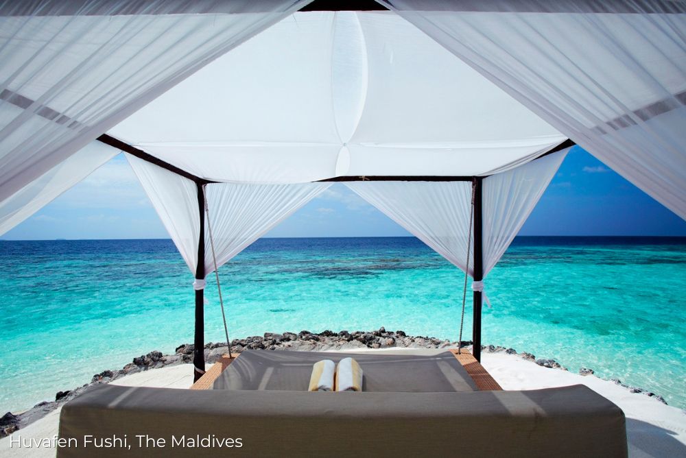 Lizzis Luxury Edit_ Fantastic Christmas Holiday Options Huvafen Fushi, the Maldives ocean lounger 30Aug23
