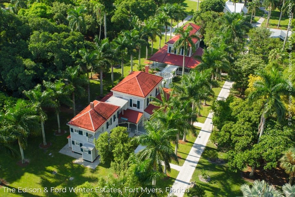 Fort Myers Blog The Edison & Ford Winter Estates, Fort Myers, Florida aerial 2 14Sep23