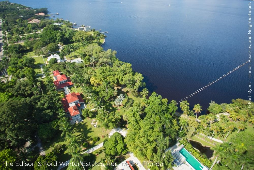 Fort Myers Blog The Edison & Ford Winter Estates, Fort Myers, Florida aerial 3 14Sep23