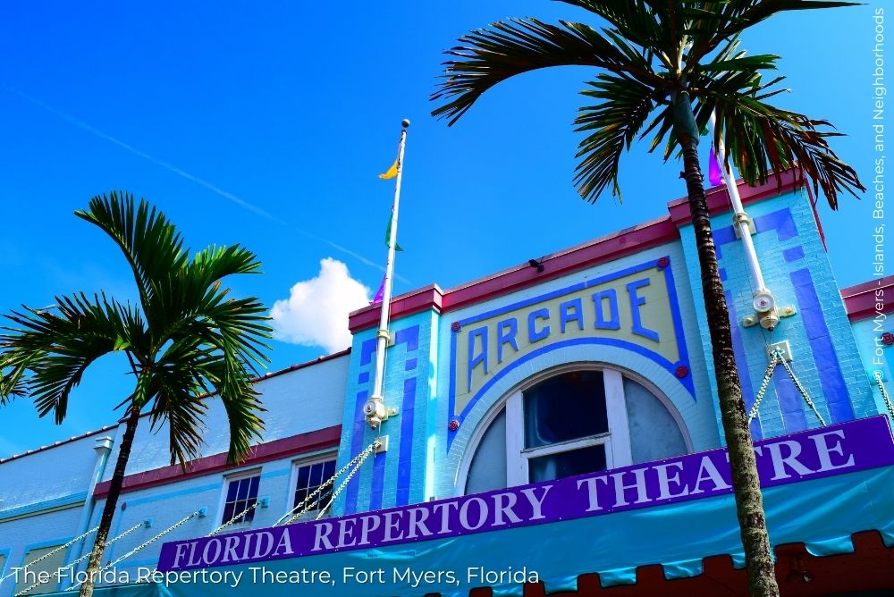 Fort Myers Blog The Florida Repertory Theatre, Fort Myers, Florida daylight sign 14Sep23