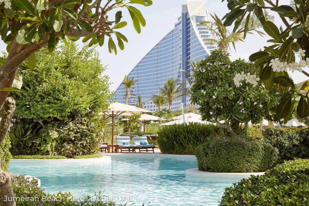 Jumeirah Beach Hotel, Dubai, UAE beach pool hotel 28Sep23
