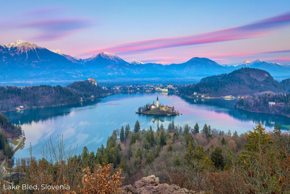 The best holidays to keep active man sea Lake Bled, Slovenia 17Jan24