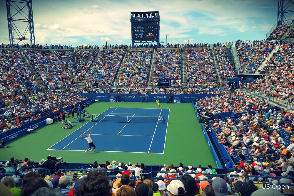 US Open tennis tournament in the stadium